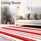 Bold Scarlet Stripes Rug