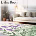 Purple Lavender Field Botanical Garden Rug