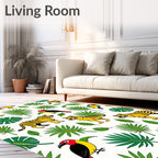 Jungle Tigers and Tropical Birds Rug