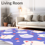 Cute Kawaii Cat Hearts Pattern Rug