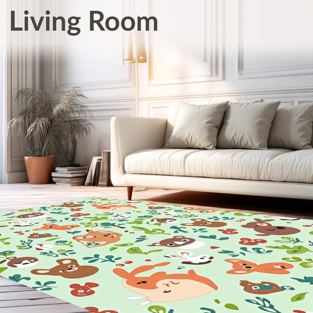 Whimsical Woodland Animals Garden Rug