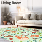 Whimsical Woodland Animals Garden Rug