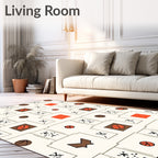 Abstract Red Basketball Graphic Rug