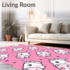 Whimsical Pink Cow Cute Kawaii Repeat Rug