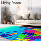 Vibrant Coral Reef Underwater Scene Rug