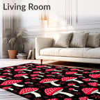 Whimsical Red Mushroom Forest Collection Rug