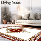 Royal Crested Burgundy Gold Emblem Rug