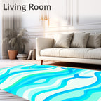 Ocean Blue Dolphin Waves Rug