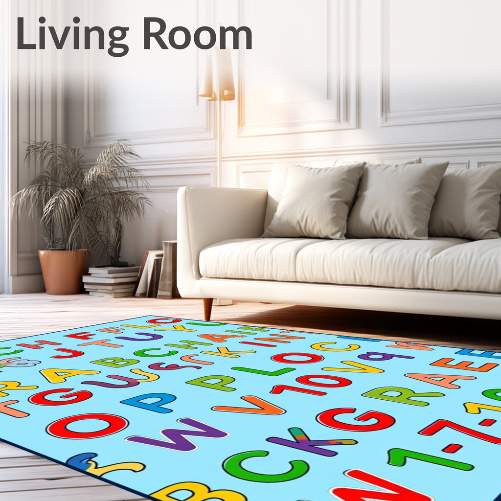Alphabet Background Rainbow Letters Rug