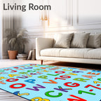 Alphabet Background Rainbow Letters Rug