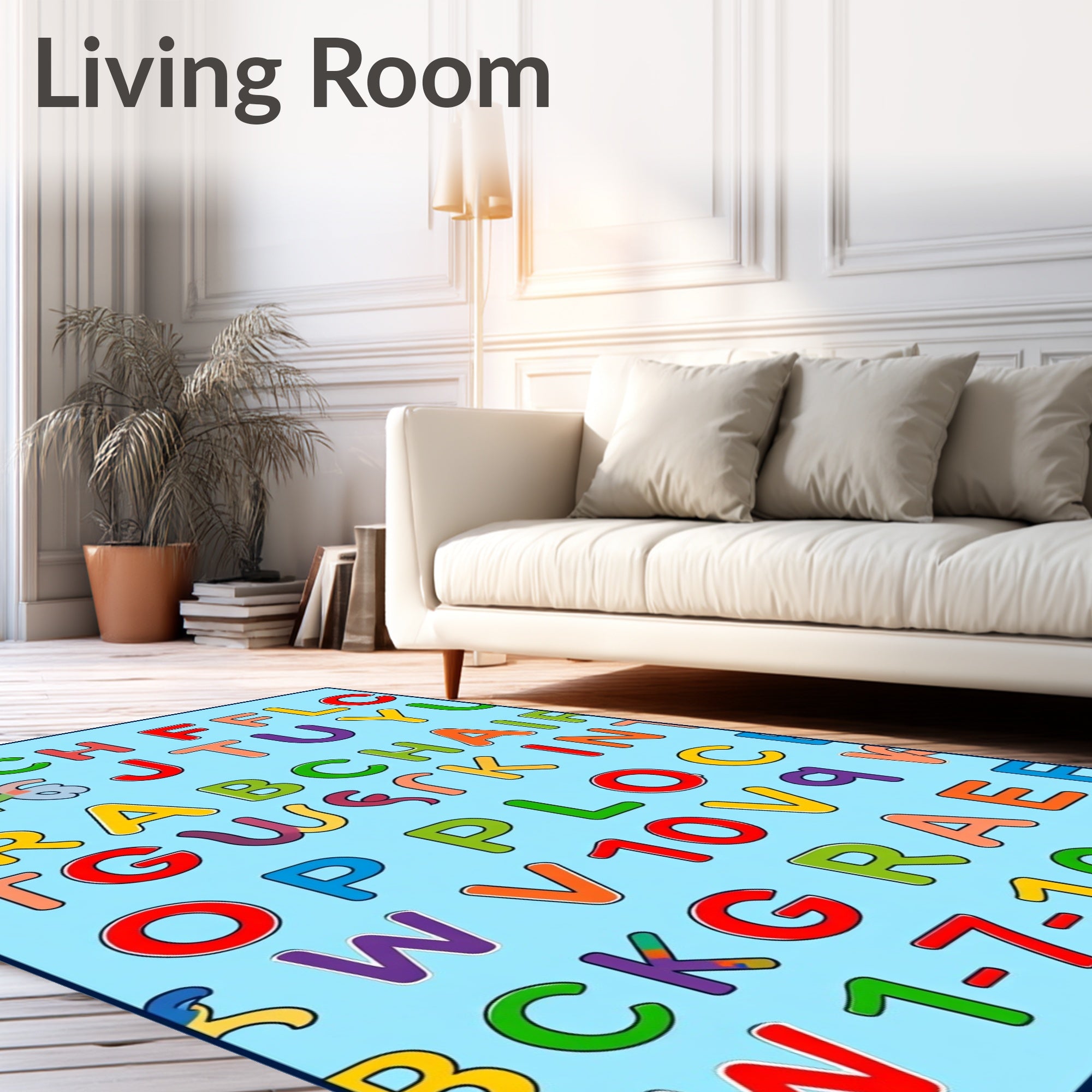 Alphabet Background Rainbow Letters Rug