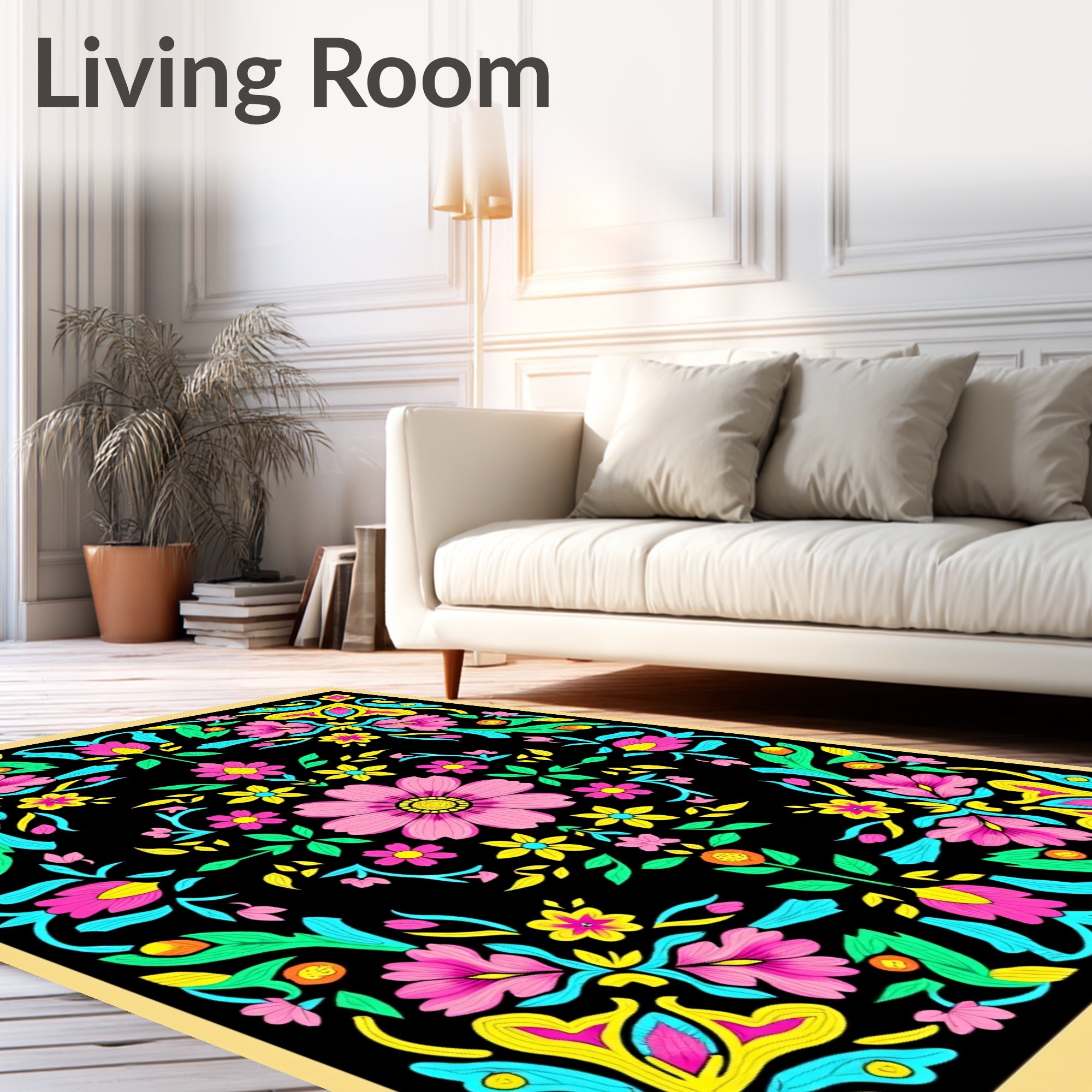 Vibrant Floral Medallion Array Rug