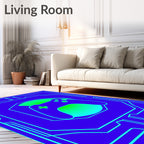 Cyberpunk Neon Game Controller Gradient Rug