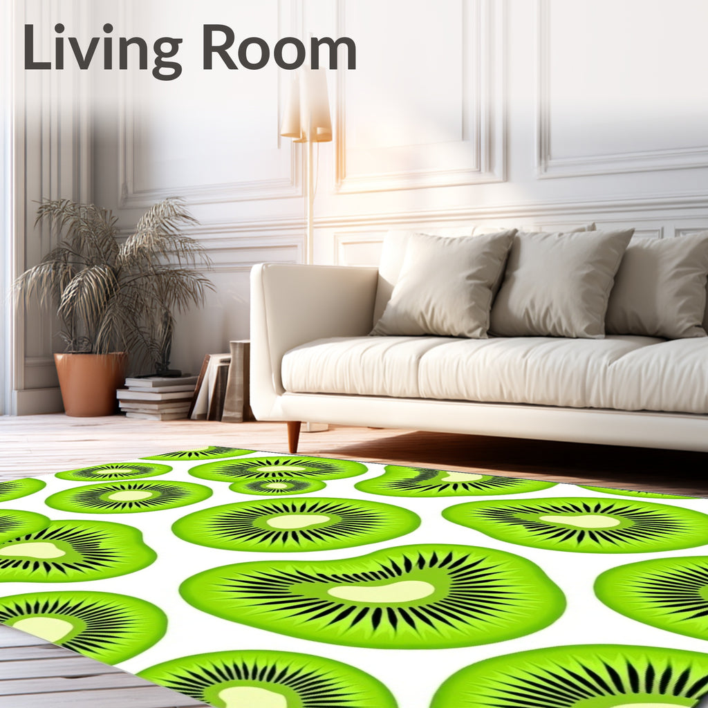 Vibrant Lime Kiwi Slices Rug