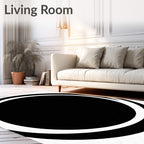 Monochromatic Abstract Circle Swirl Rug