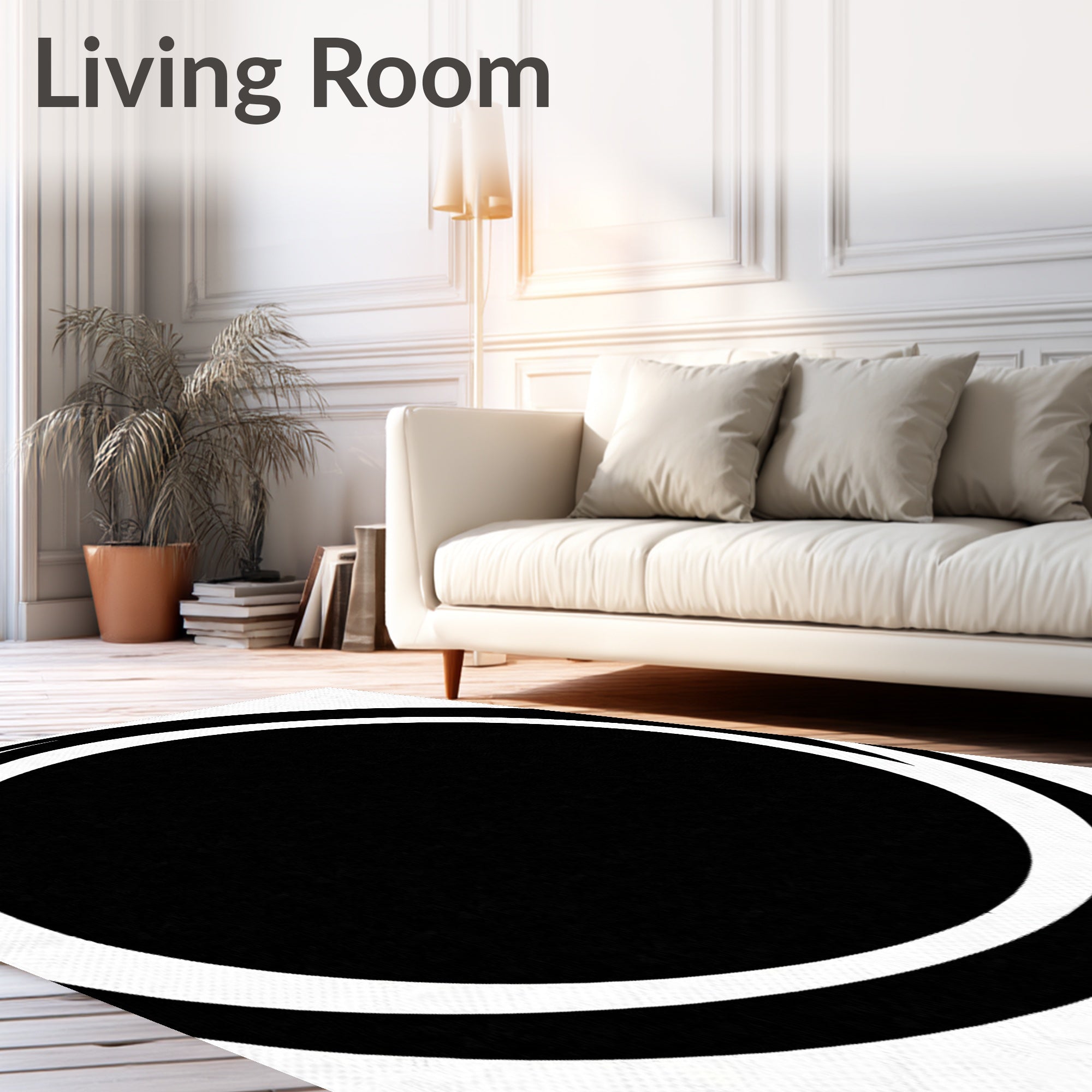 Monochromatic Abstract Circle Swirl Rug