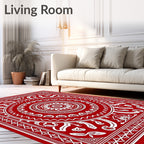 Bold Red Floral Medallion Rug