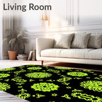 Vibrant Neon Floral Tessellation Rug