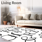 Elegant Black Serif Alphabet Collage Rug