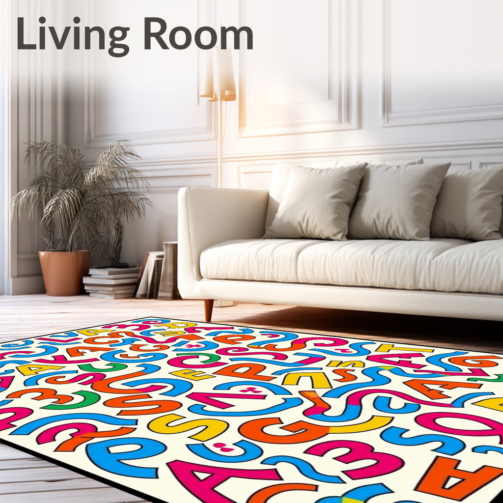 Bold Alphabet Collage Splash Rug
