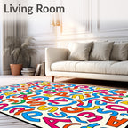 Bold Alphabet Collage Splash Rug
