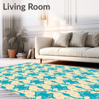 Turquoise Geometric Arabesque Medallion Rug
