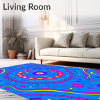 Vibrant Blue Swirl Celebration Rug