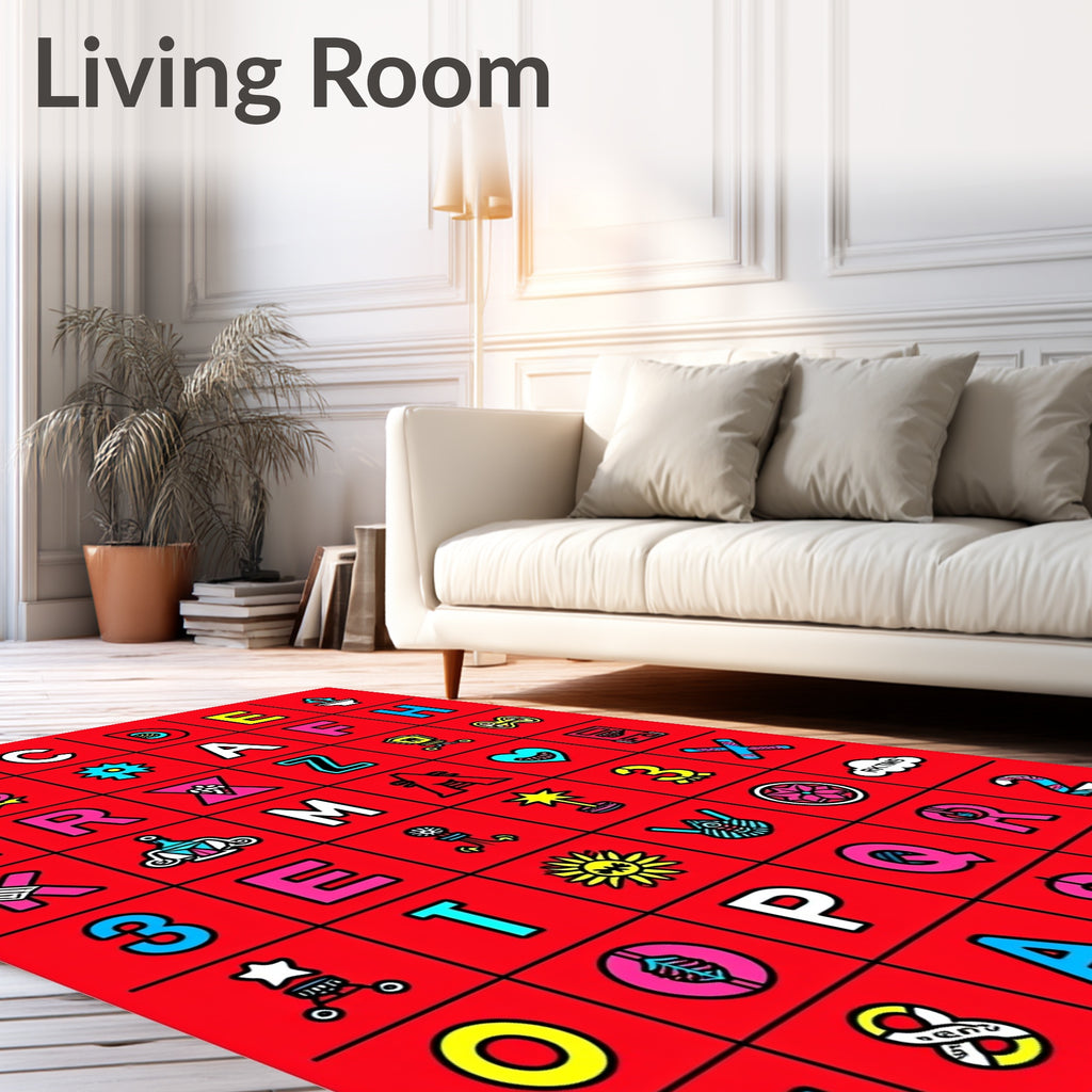 Retro Alphabet Pop Art Rug