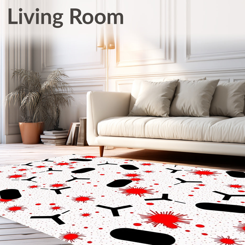 Red Antibody Cell Invasion Graphic Rug