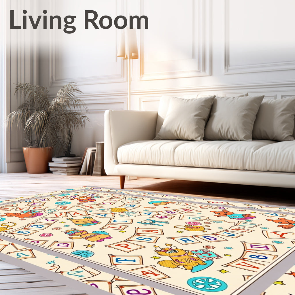 Playful Animals Alphabet Bunting Rug