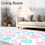 Sweet Sky Hearts and Clouds Rug
