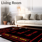 Retro Arcade Red Screen Graphic Rug