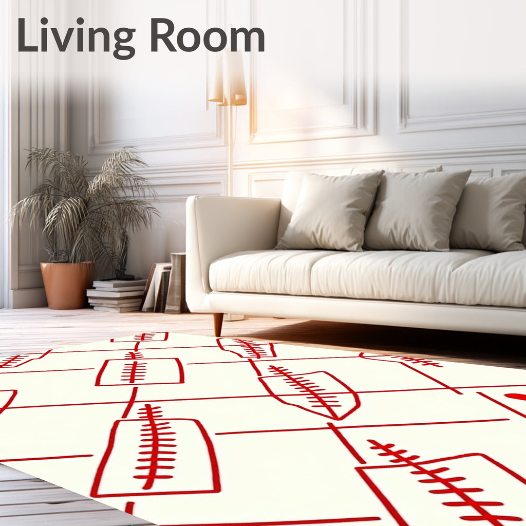 Crimson Laces Diamond Grid Rug