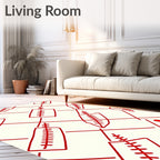 Crimson Laces Diamond Grid Rug