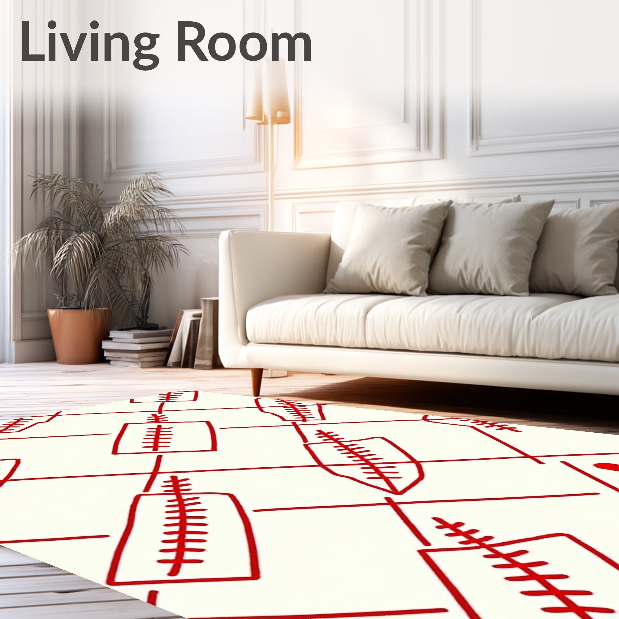Crimson Laces Diamond Grid Rug