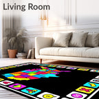 Vibrant Colorful United States Map Rug