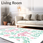 Pink Tigers Among Green Foliage Rug