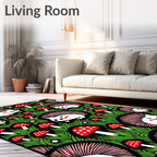 Whimsical Hedgehog Mushroom Garden Rug
