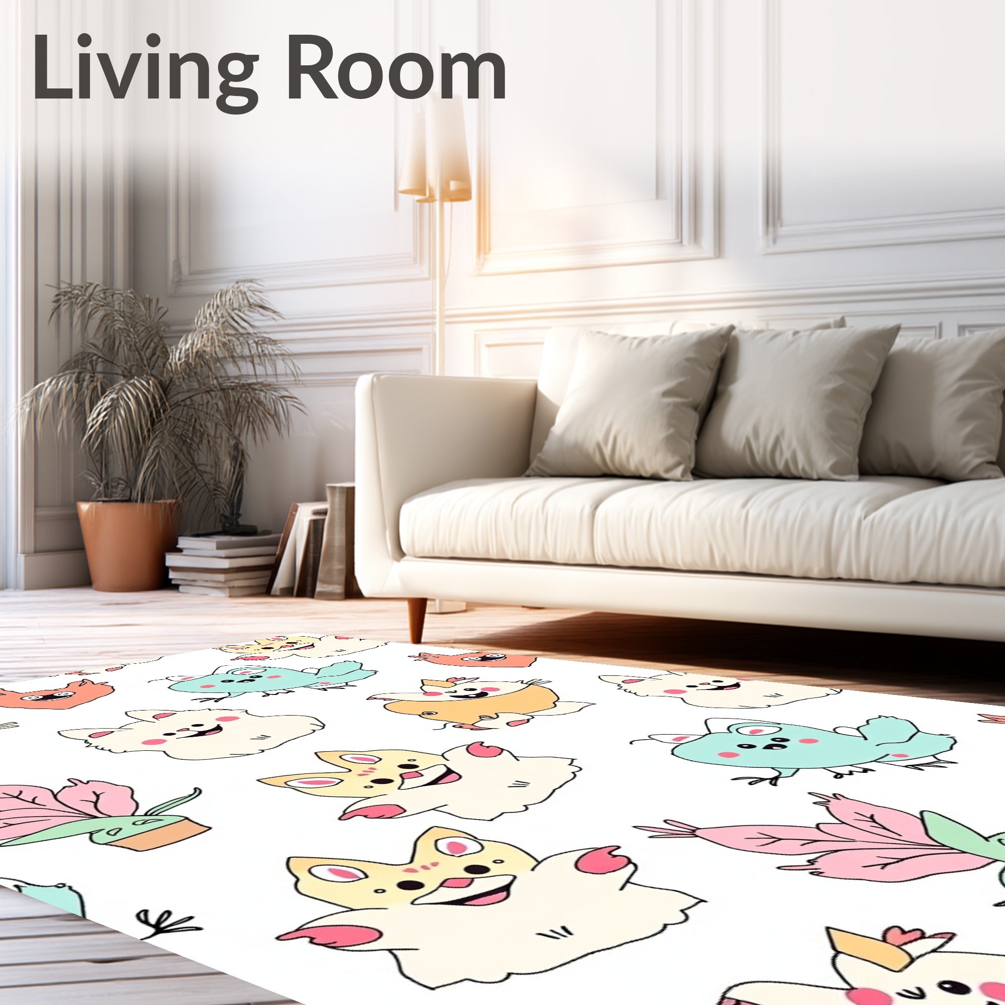 Playful Creature Whimsy Garden Rug