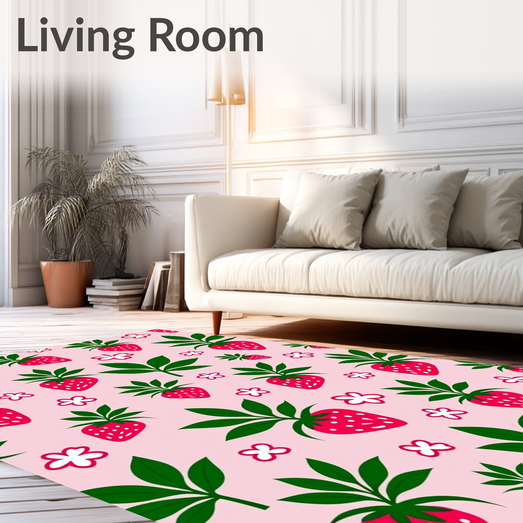 Sweet Strawberry Field Delight Rug