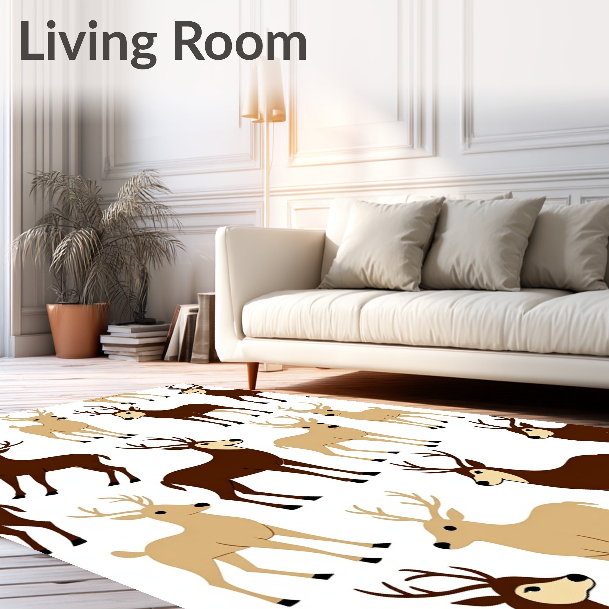 Brown And Tan Deer Herd Rug
