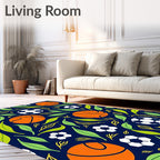 Orange Basketball Soccer Leaf Medley Rug