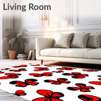 Bold Red Butterfly Garden Rug