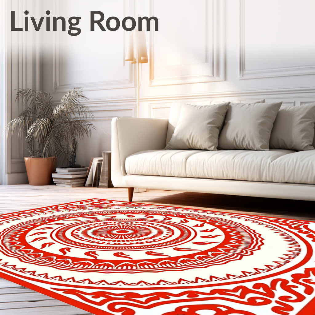 Crimson Medallion Intricate Border Rug