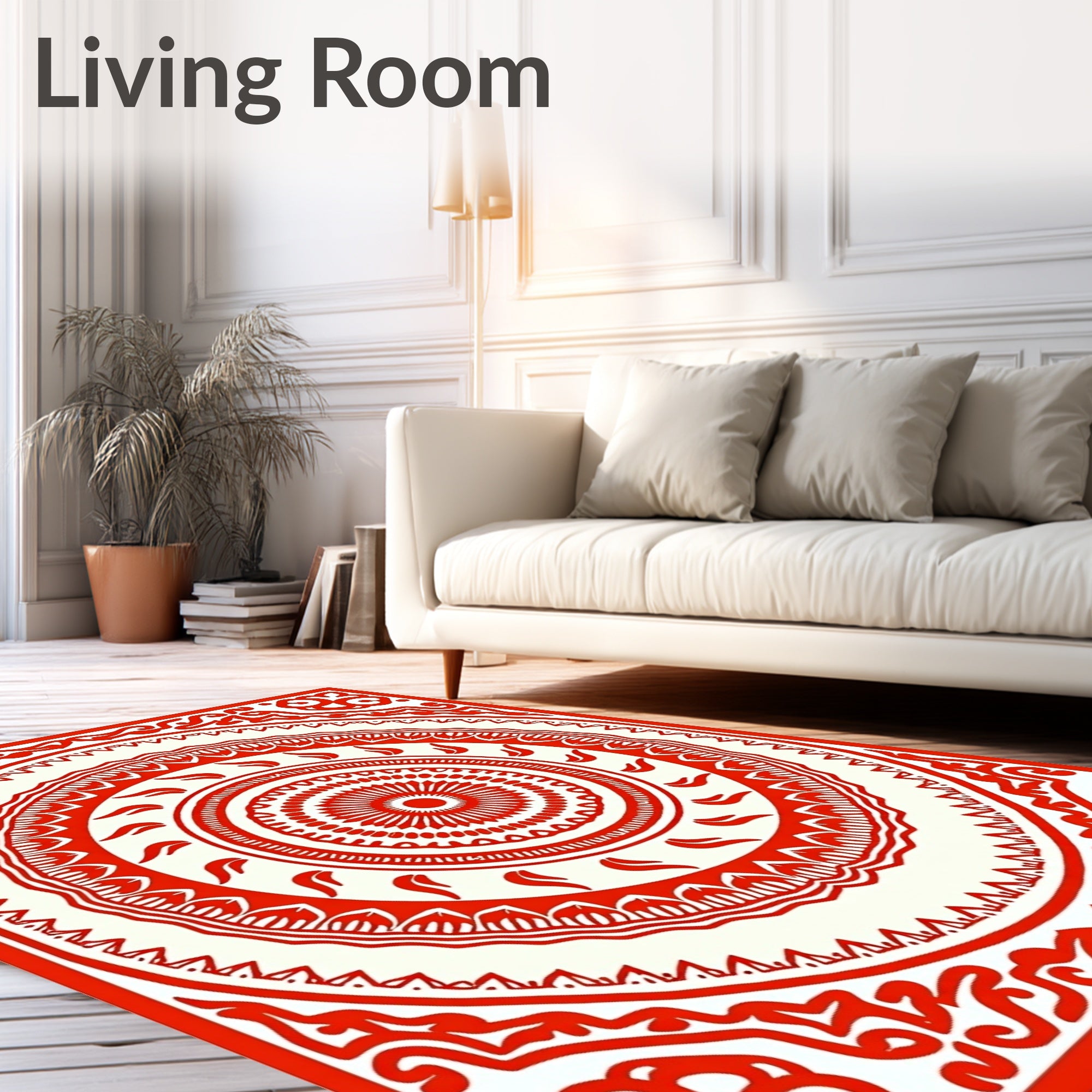 Crimson Medallion Intricate Border Rug