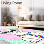 Whimsical Pug In Striped Tie Rug