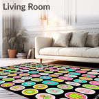 Whimsical Alphabet Medley Cartoon Circles Rug