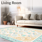 Art Nouveau Pastel Floral Arch Motif Rug