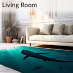 Deep Sea Shark School Swirl Rug