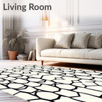 Cream and Black Chain Link Rug